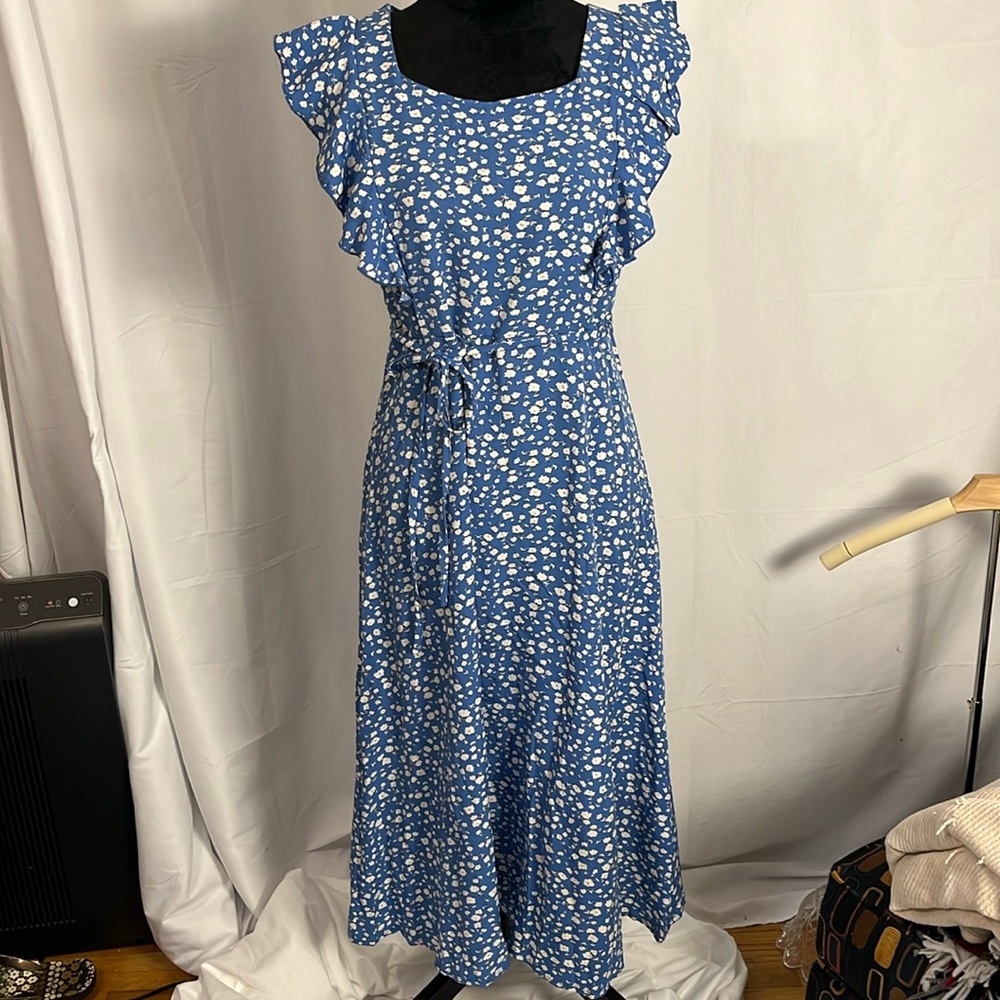 SHEIN (L) floral dress with ruffle detail - long length